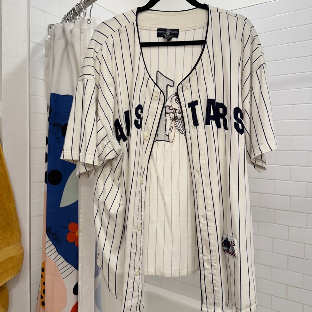 Warner Bros. Cream and Black Striped Shirt